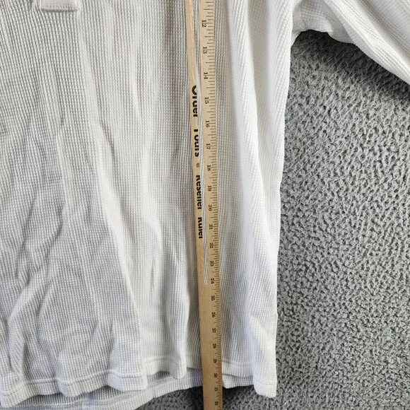 rag & bone Waffle Knit Henley Top Men's XL White Solid Long Sleeve Pullover - Picture 10 of 15